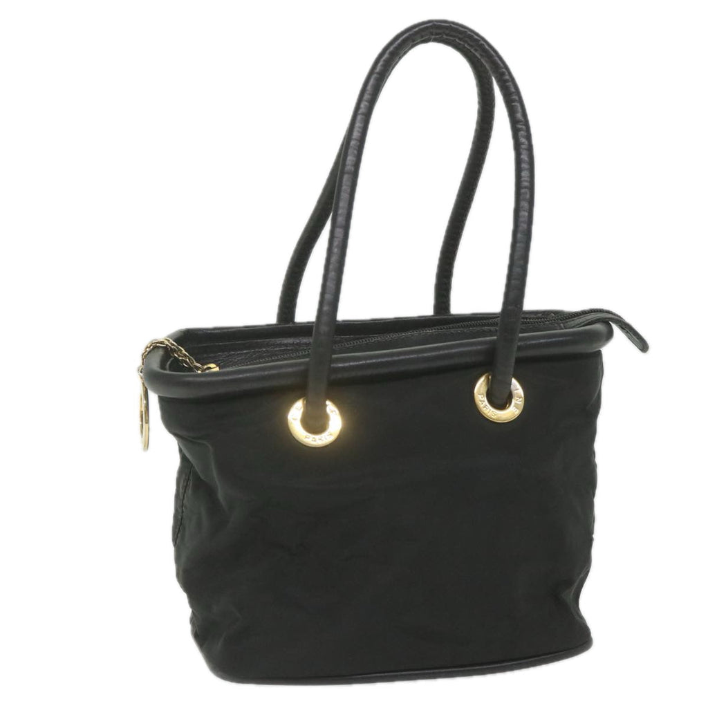 CELINE Shoulder Bag Nylon Black Auth bs10094