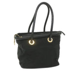 CELINE Shoulder Bag Nylon Black Auth bs10094
