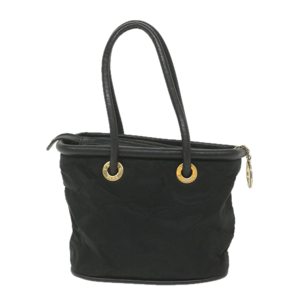 CELINE Shoulder Bag Nylon Black Auth bs10094