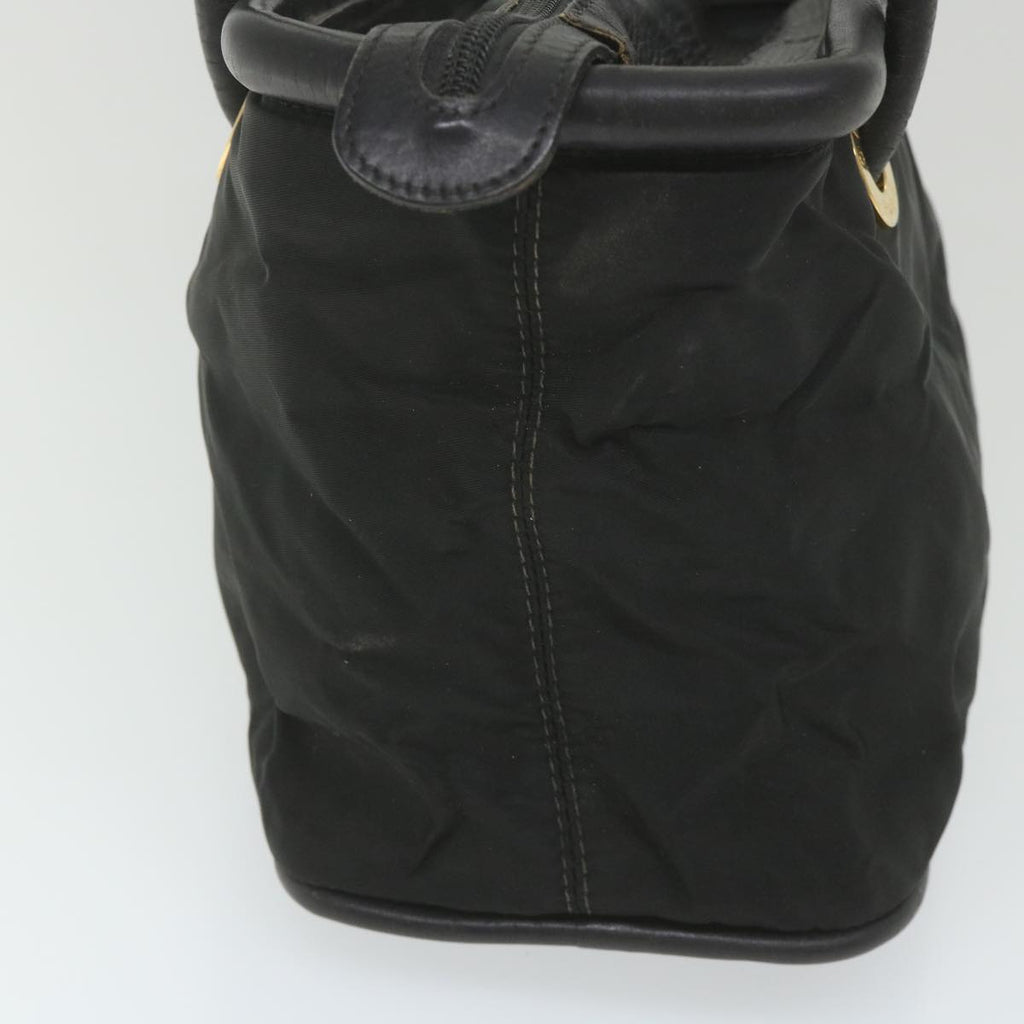 CELINE Shoulder Bag Nylon Black Auth bs10094