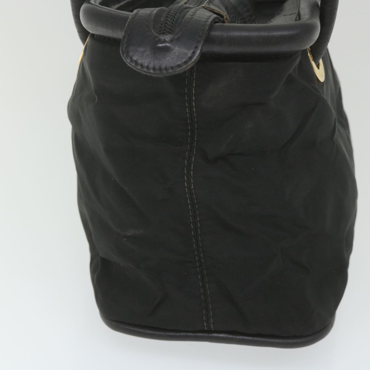CELINE Shoulder Bag Nylon Black Auth bs10094