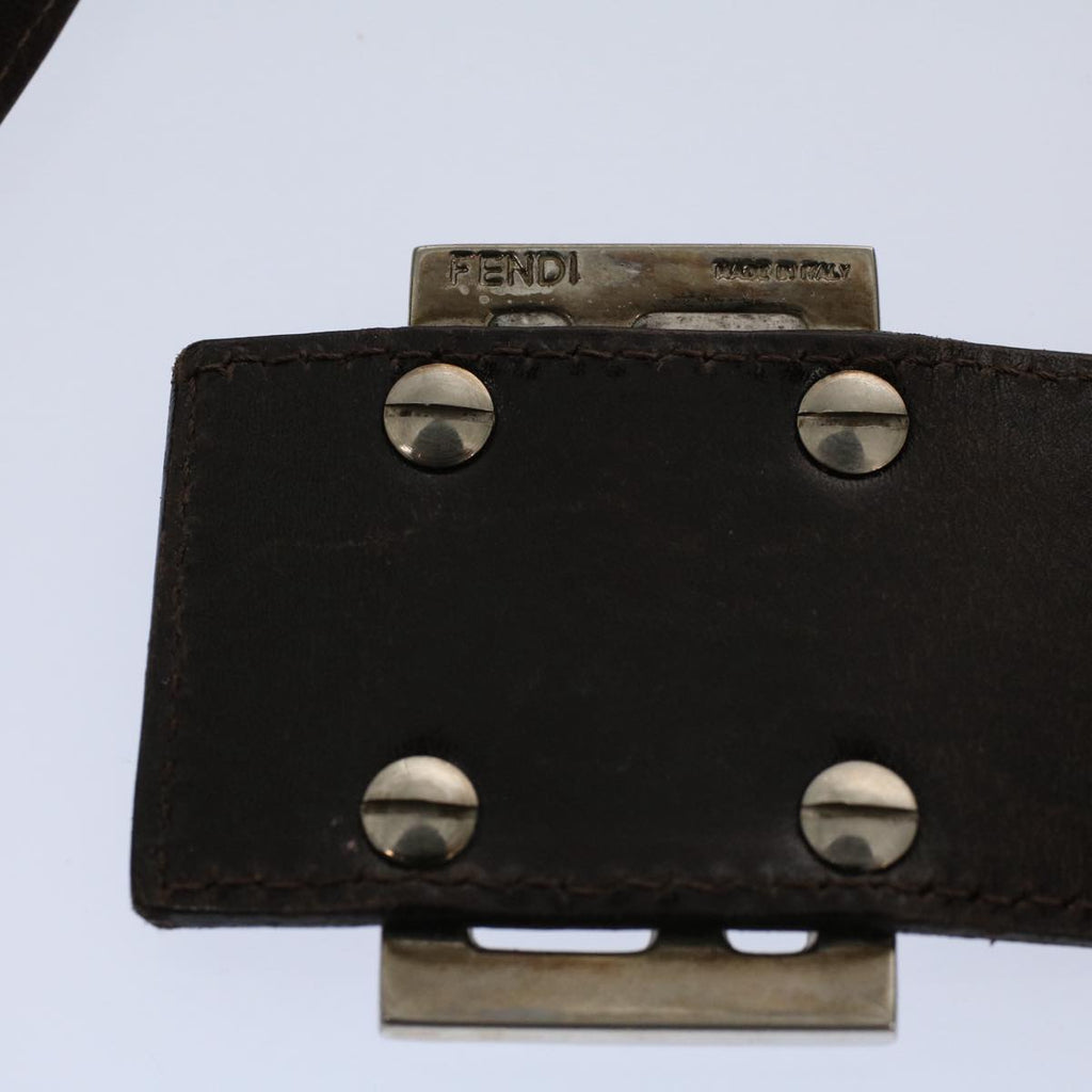 FENDI Zucca Canvas Mamma Baguette Shoulder Bag Black Brownbs10105