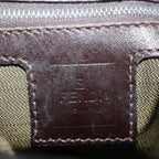 FENDI Zucca Canvas Mamma Baguette Shoulder Bag Black Brownbs10105