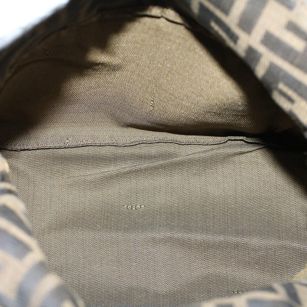 FENDI Zucca Canvas Mamma Baguette Shoulder Bag Black Brownbs10105