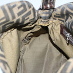 FENDI Zucca Canvas Mamma Baguette Shoulder Bag Black Brownbs10105