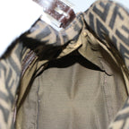 FENDI Zucca Canvas Mamma Baguette Shoulder Bag Black Brownbs10105