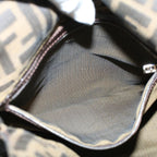 FENDI Zucca Canvas Mamma Baguette Shoulder Bag Black Brownbs10105