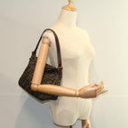 FENDI Zucca Canvas Mamma Baguette Shoulder Bag Black Brownbs10105