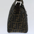 FENDI Zucca Canvas Mamma Baguette Shoulder Bag Black Brownbs10105