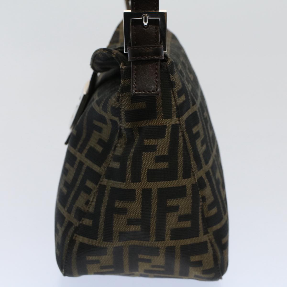 FENDI Zucca Canvas Mamma Baguette Shoulder Bag Black Brownbs10105
