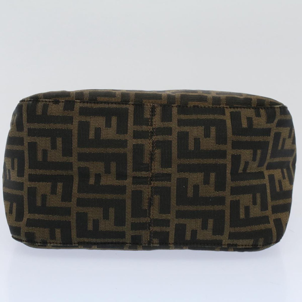 FENDI Zucca Canvas Mamma Baguette Shoulder Bag Black Brownbs10105