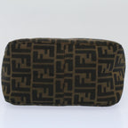 FENDI Zucca Canvas Mamma Baguette Shoulder Bag Black Brownbs10105