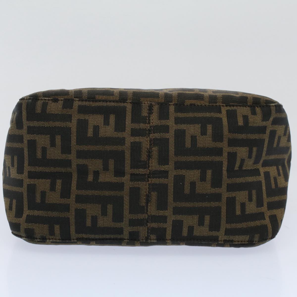 FENDI Zucca Canvas Mamma Baguette Shoulder Bag Black Brownbs10105