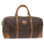 CELINE Macadam Canvas Boston Bag PVC Leather Brown  10153