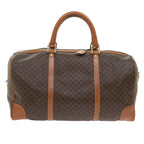 CELINE Macadam Canvas Boston Bag PVC Leather Brown  10153