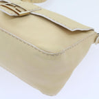 FENDI Mamma Baguette Shoulder Bag Leather Beigebs10191