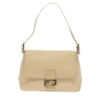 FENDI Mamma Baguette Shoulder Bag Leather Beigebs10191