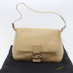 FENDI Mamma Baguette Shoulder Bag Leather Beigebs10191