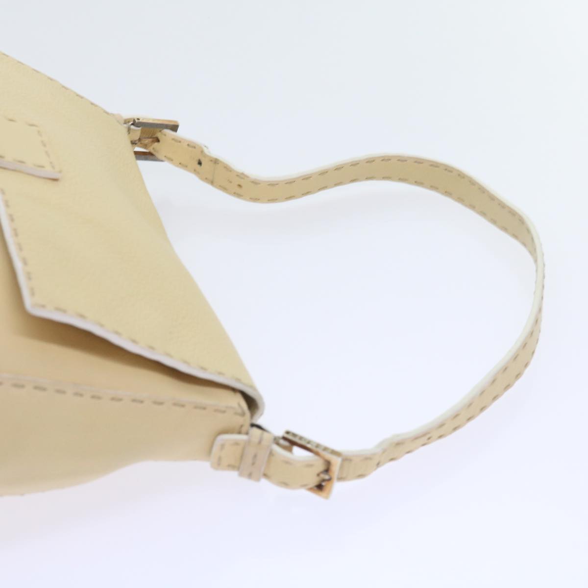 FENDI Mamma Baguette Shoulder Bag Leather Beigebs10191