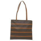 CELINE Macadam Canvas Shoulder Bag PVC Leather Brown  10227