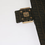 FENDI Zucchino Canvas Mamma Baguette Shoulder Bag Brownbs10266
