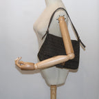 FENDI Zucchino Canvas Mamma Baguette Shoulder Bag Brownbs10266