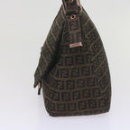 FENDI Zucchino Canvas Mamma Baguette Shoulder Bag Brownbs10266