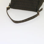 FENDI Zucchino Canvas Mamma Baguette Shoulder Bag Brownbs10266