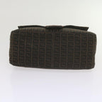 FENDI Zucchino Canvas Mamma Baguette Shoulder Bag Brownbs10266