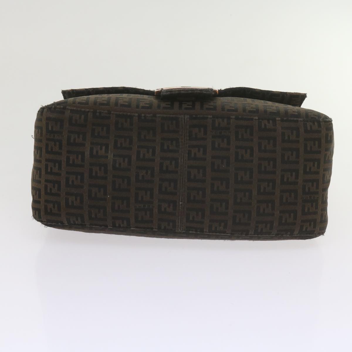 FENDI Zucchino Canvas Mamma Baguette Shoulder Bag Brownbs10266