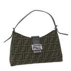 FENDI Zucca Canvas Mamma Baguette Shoulder Bag Brownbs10329