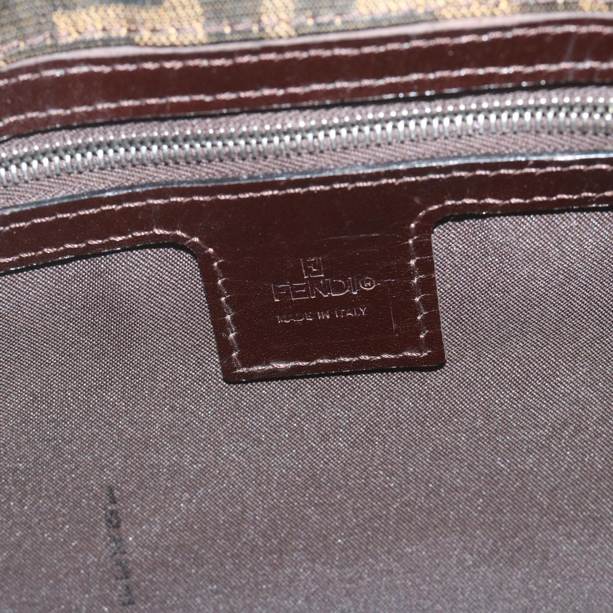 FENDI Zucca Canvas Mamma Baguette Shoulder Bag Brownbs10329