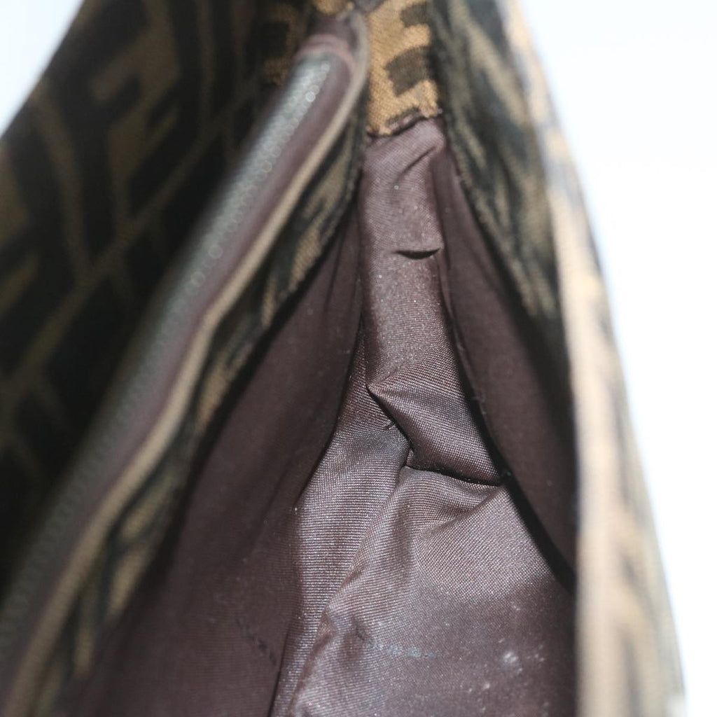 FENDI Zucca Canvas Mamma Baguette Shoulder Bag Brownbs10329