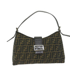 FENDI Zucca Canvas Mamma Baguette Shoulder Bag Brownbs10329