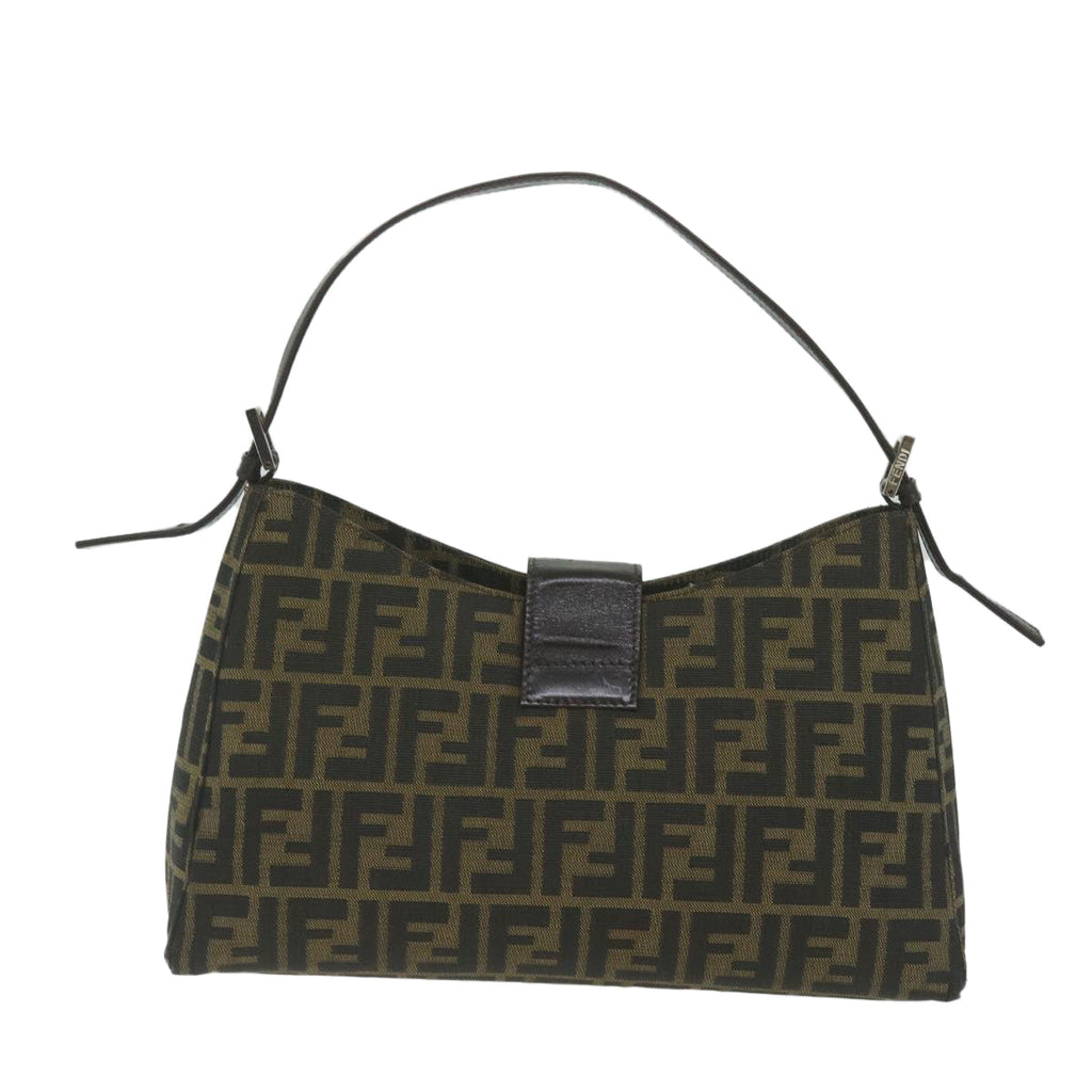 FENDI Zucca Canvas Mamma Baguette Shoulder Bag Brownbs10329