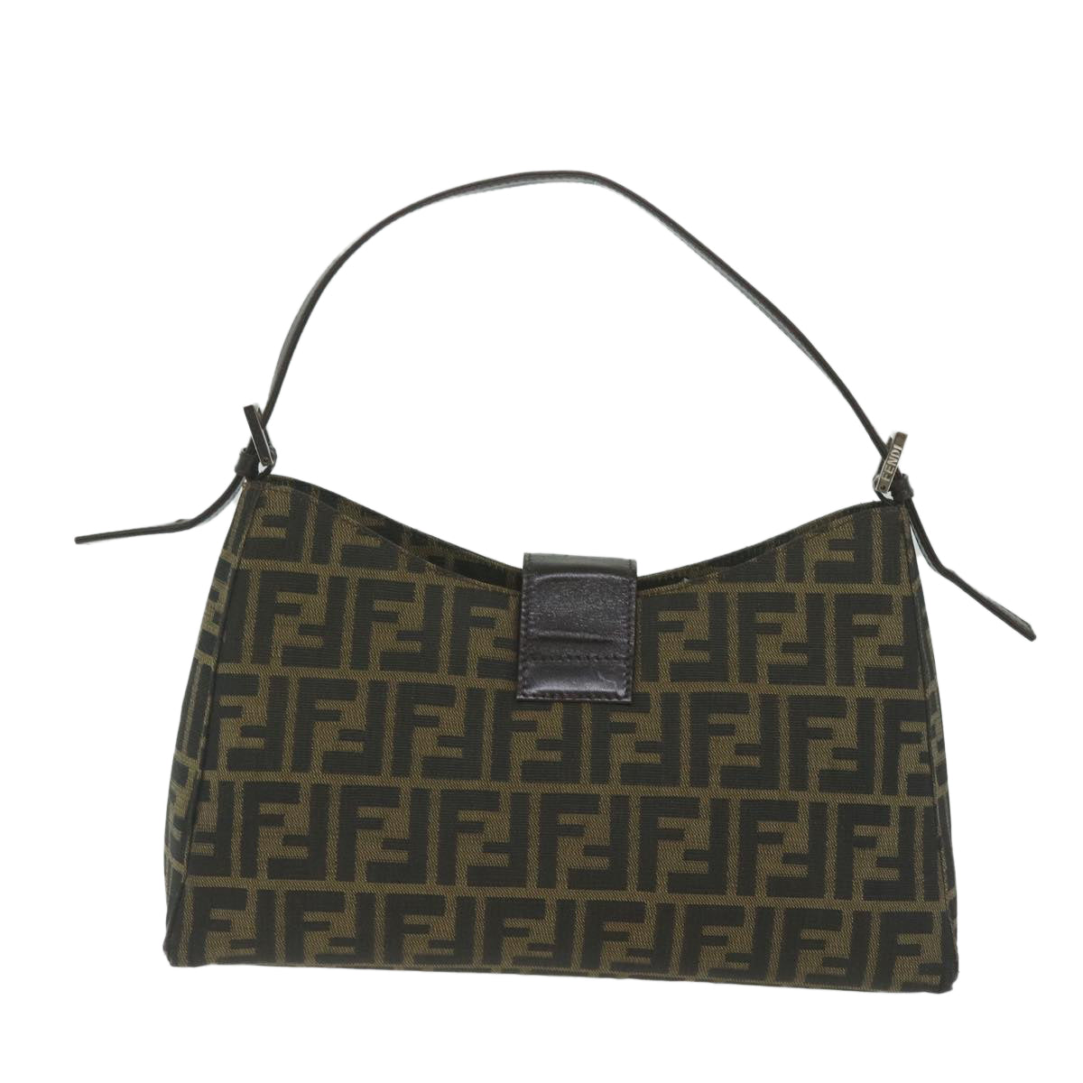 FENDI Zucca Canvas Mamma Baguette Shoulder Bag Brownbs10329