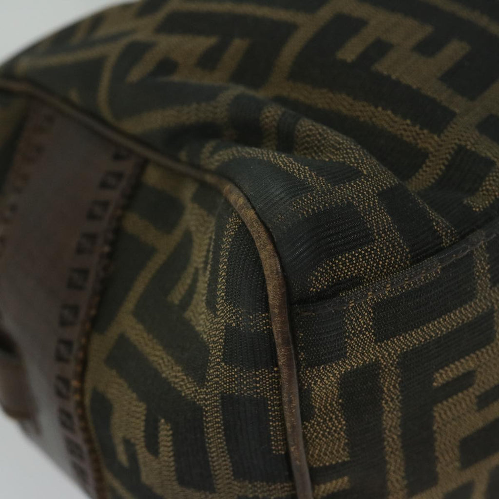 FENDI Zucca Canvas Hand Bag Black Brownbs10335