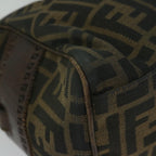 FENDI Zucca Canvas Hand Bag Black Brownbs10335