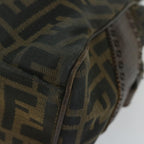 FENDI Zucca Canvas Hand Bag Black Brownbs10335
