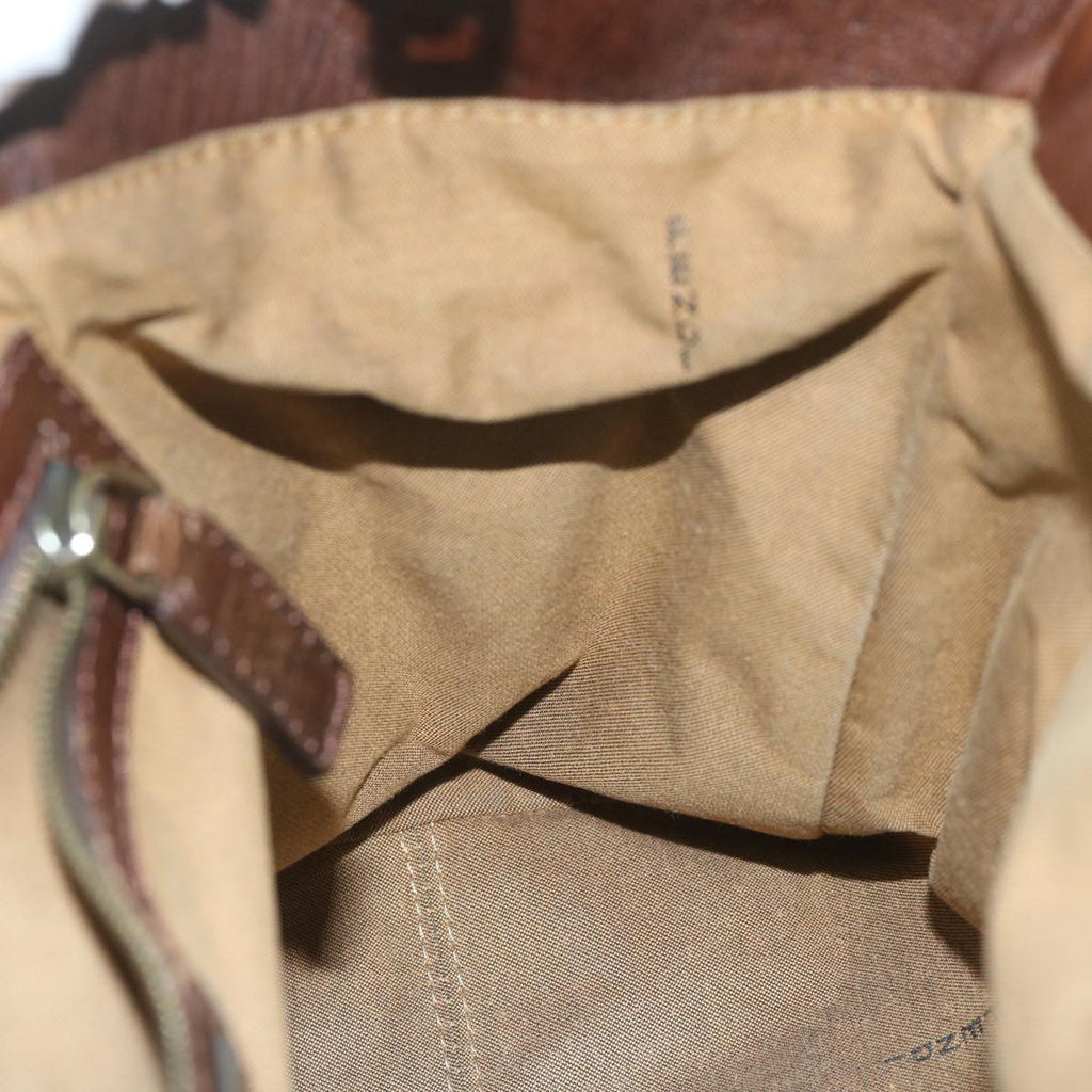 FENDI Zucca Canvas Hand Bag Black Brownbs10335