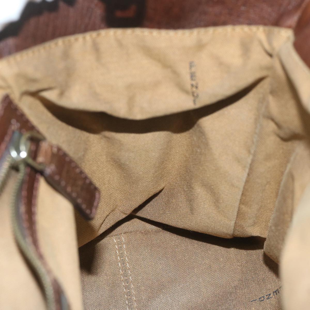 FENDI Zucca Canvas Hand Bag Black Brownbs10335