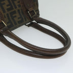 FENDI Zucca Canvas Hand Bag Black Brownbs10335