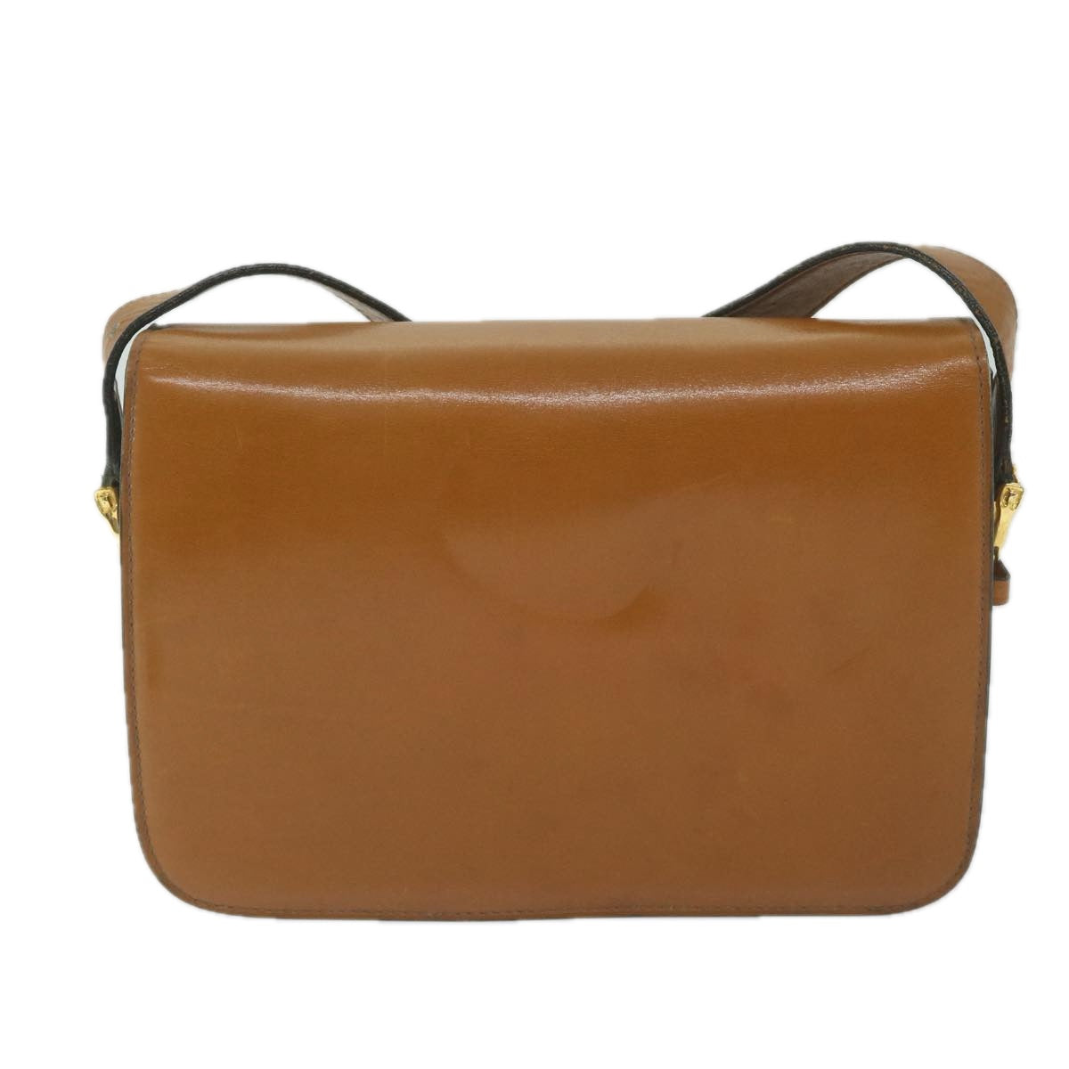 CELINE Shoulder Bag Leather Brown  10354