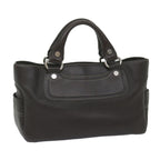 CELINE Hand Bag Leather Brown  10411