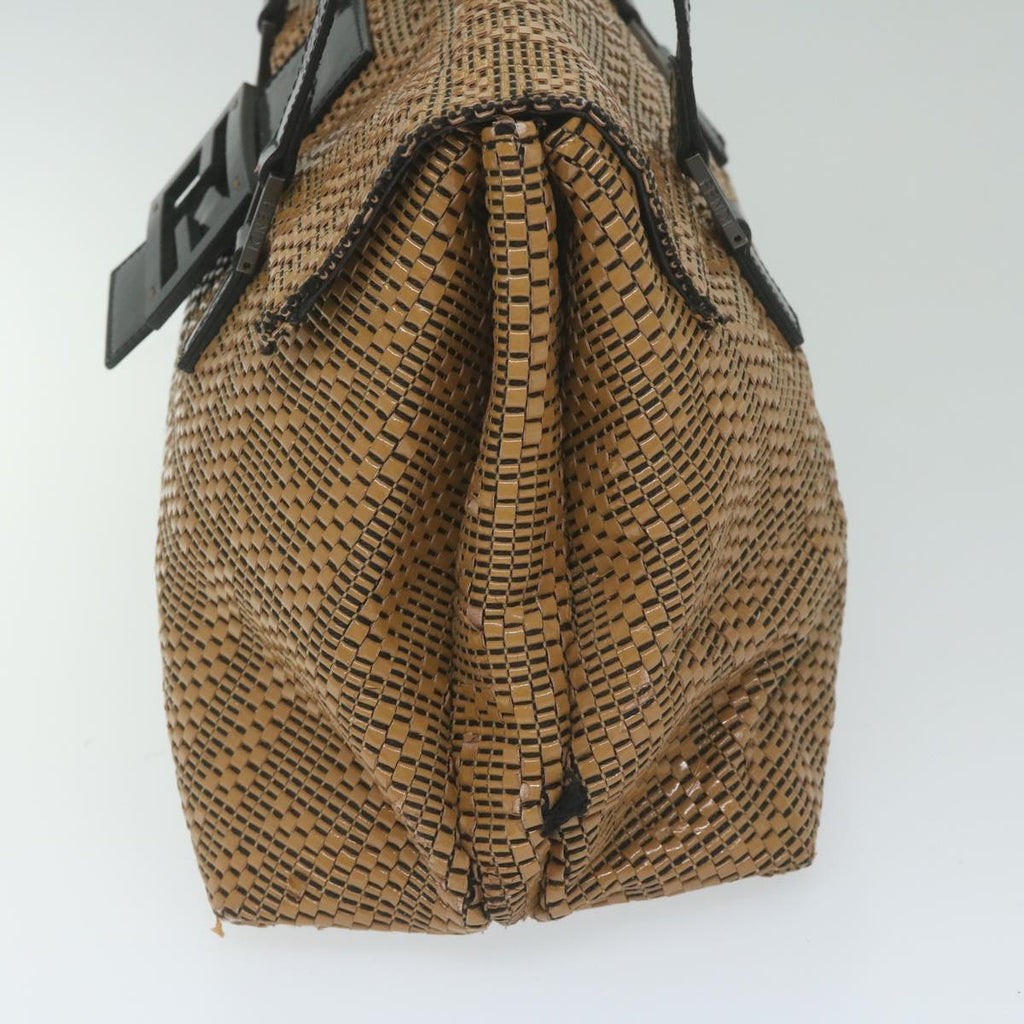 FENDI Mamma Baguette Shoulder Bag Leather Brownbs10413