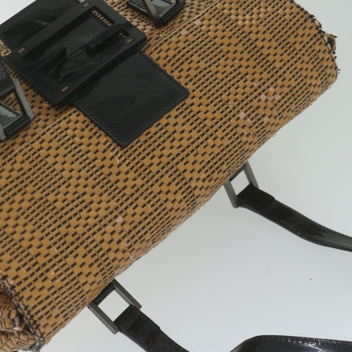 FENDI Mamma Baguette Shoulder Bag Leather Brownbs10413