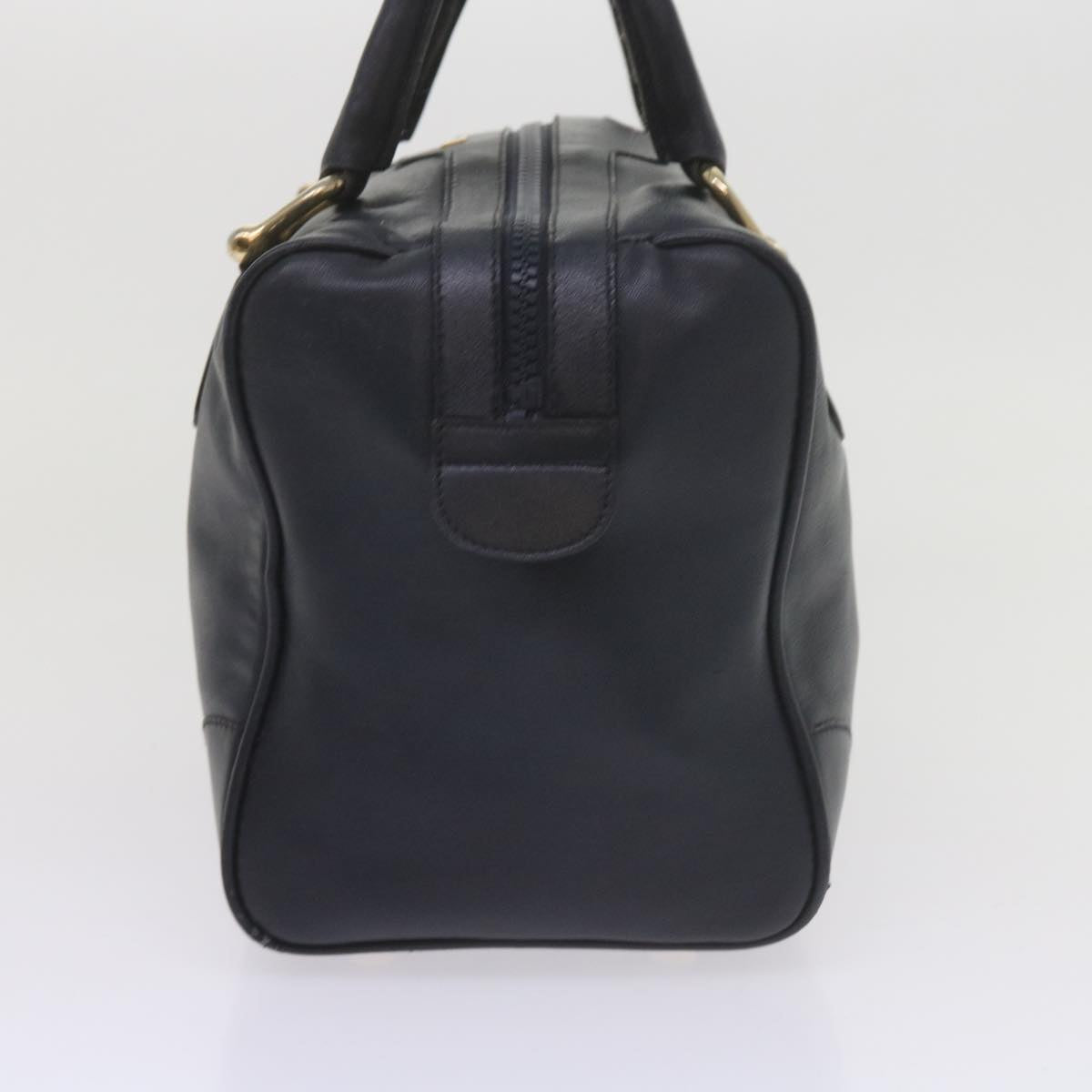 CELINE Hand Bag Leather Navy  10419