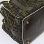 FENDI Zucca Canvas Hand Bag Black Brownbs10443