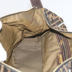 FENDI Zucca Canvas Hand Bag Black Brownbs10443