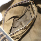 FENDI Zucca Canvas Hand Bag Black Brownbs10443